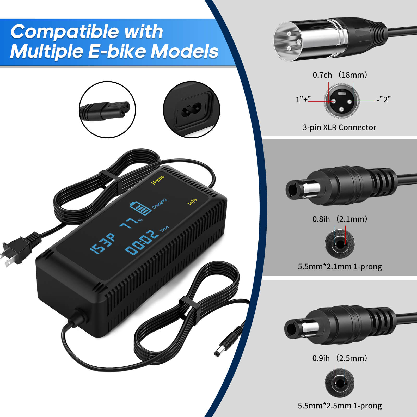 universal ladegerät e bike Touch Screen AC/DC E-bike/Scooter Advanced Smart Charger